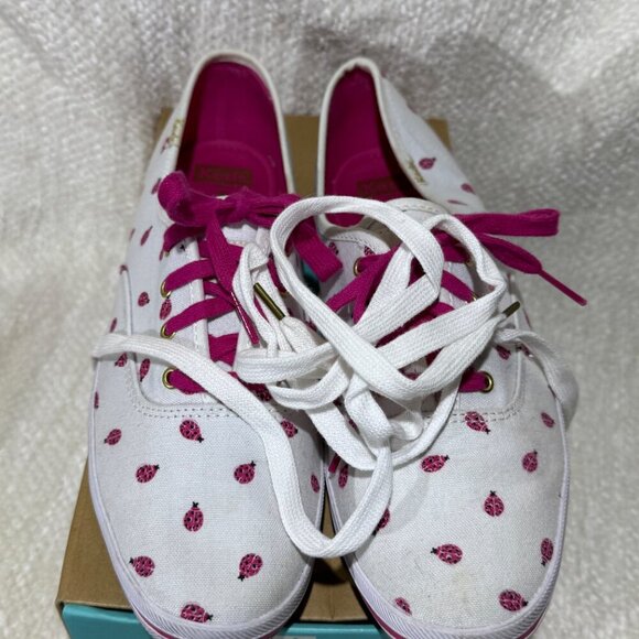 Keds x kate spade Ladybug Sneakers Women’s 9M Pink/White EUC w/ Box - Picture 3 of 9